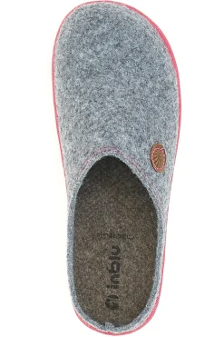 Pantofole grigie con bordo rosso INBLU 39 CS
