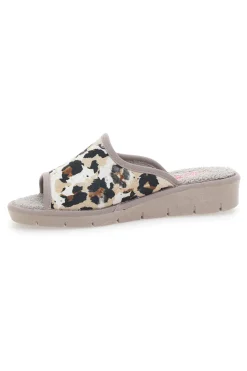 Pantofole Leopardate con Punta Aperta Linea Comoda 7551P