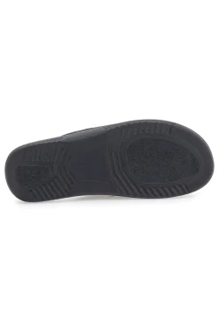 Pantofole nere con inserti a quadri e plantare anatomico Inblu 17 DG