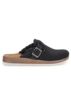 Pantofole nere con pelo interno e suola bianca INBLU 20 ct
