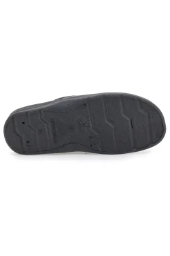 Pantofole nere con suola in vera pelle BIO UP 641