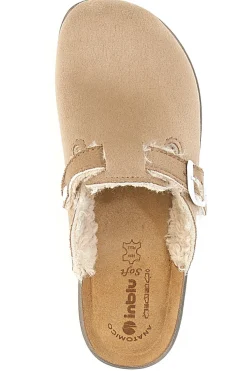 Pantofole nude con pelo interno e suola bianca INBLU 20 ct