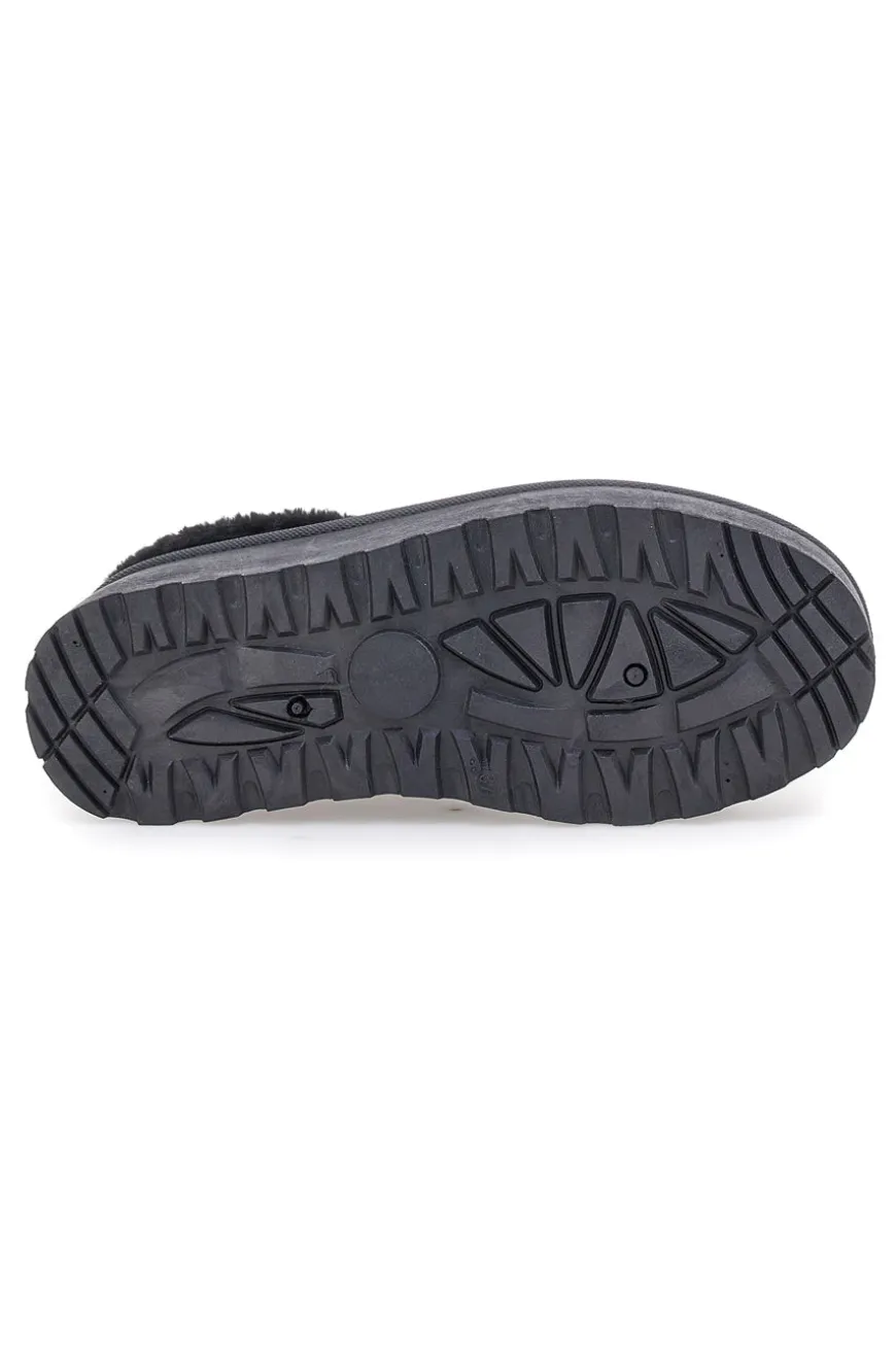 Pantofole Sabot nere con pelo con platform Pittarello Love PK1913A