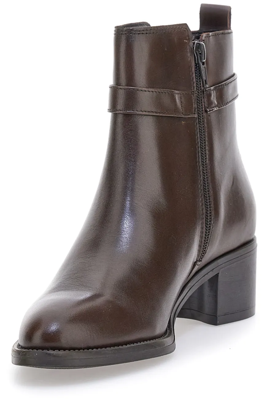 Pittarello Class 852160 Stiefeletten aus braunem Leder mit niedrigem Absatz