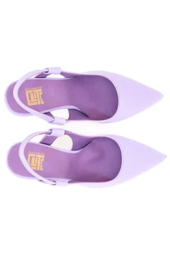 Pittarello Elite 006 Lilafarbene Slingback-Pumps aus Mikrofaser