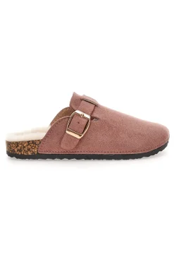 Pittarello Love 1071 Rosa Hausschuhe mit Schnalle und Fellfutter