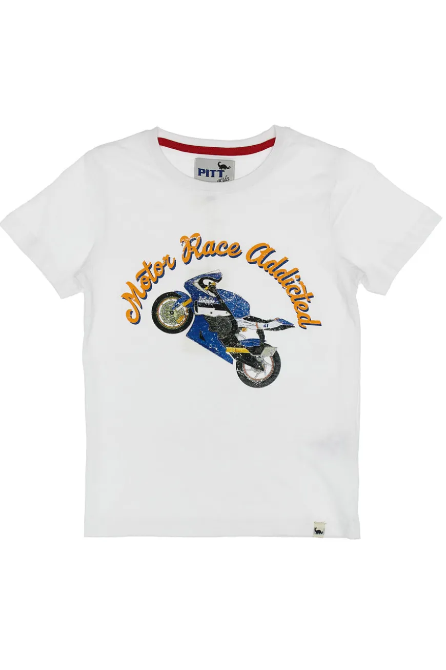 Pitt Kids T-Shirt und Shorts Set 03073 Weiß und Blau