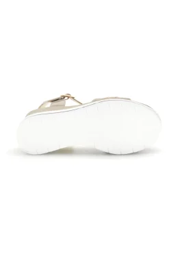 Platin-Sandalen mit Keil und Zierkette Energy E425