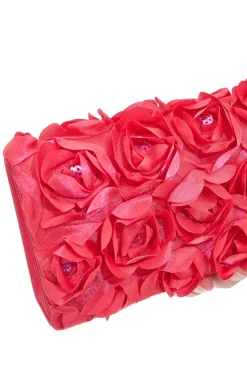 Pochette Fuxia con Fiori Applicati e Catena Dorata Removibile COVERI COLLECTION 0149-A