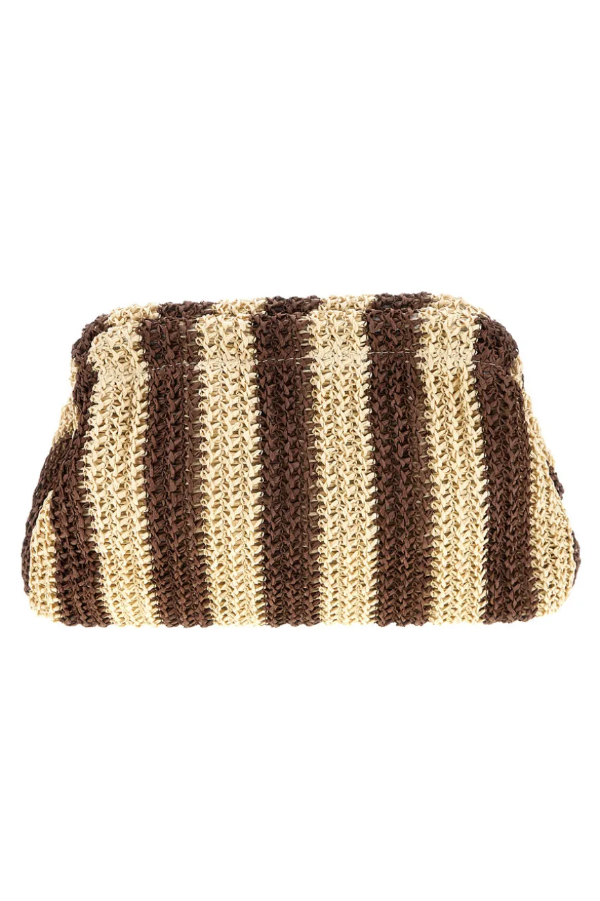 Pochette mare beige marrone intrecciata a righe Basile CLASS BA27411