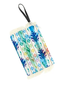 Pochette mare multicolor con frange in tessuto leggero Basile BA26433