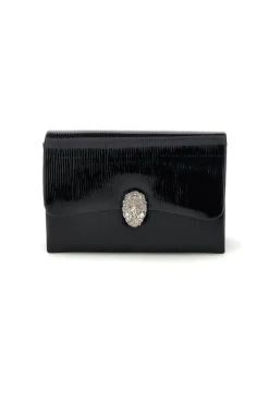 Pochette nera con fibbia gioiello Nbg SERA/3512