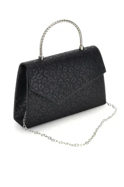 Pochette nera con texture all over e catena Nbg SERA/3488