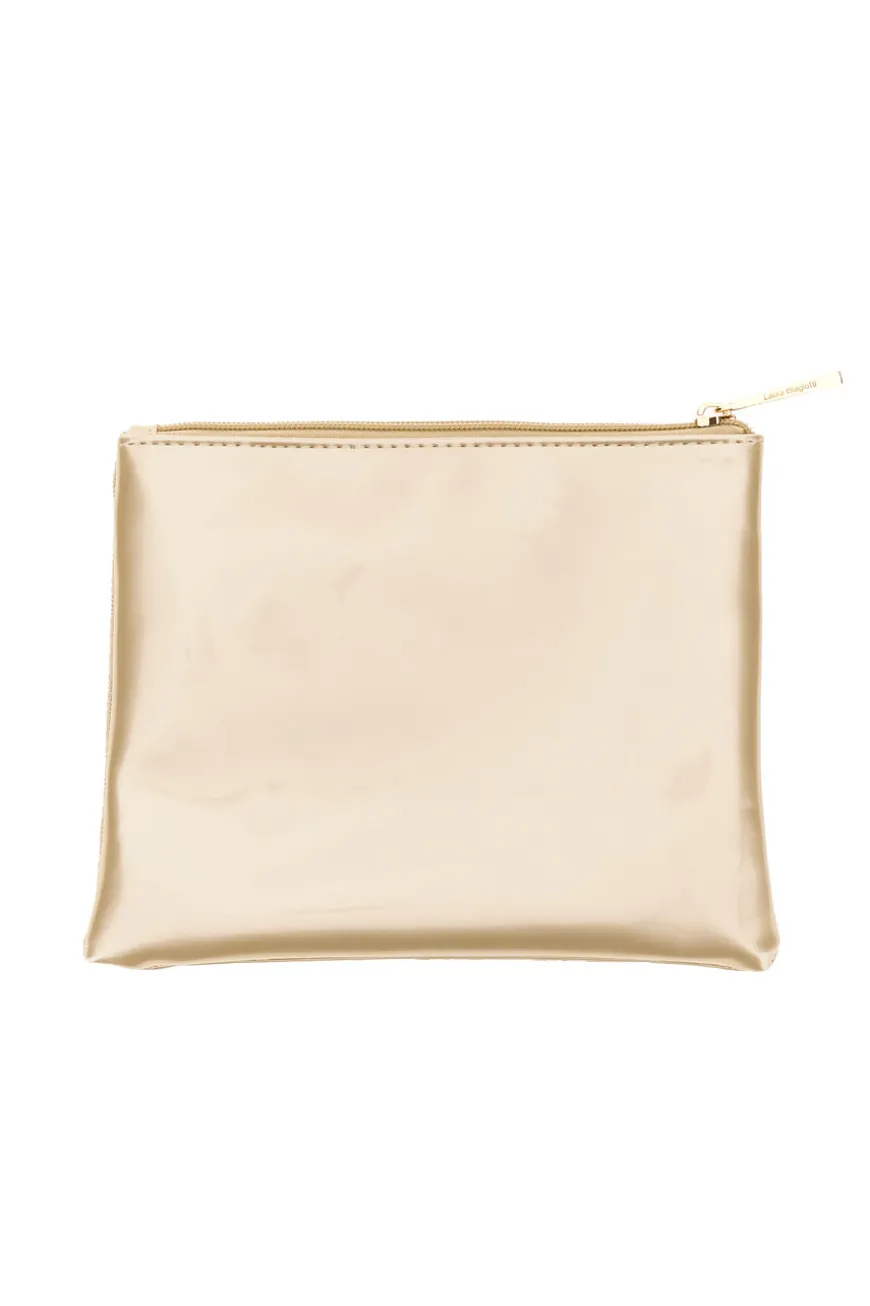 Pochette Oro con Monogramma in Rilievo e Chiusura a Zip Laura Biagiotti LB26S-284-1/G