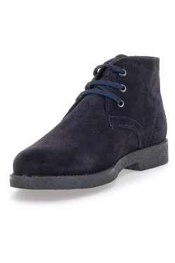 Polacchini blu in camoscio con bandierina tricolore Pittarello 2810