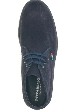 Polacchini blu in camoscio con bandierina tricolore Pittarello 2810