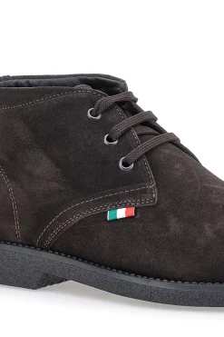 Polacchini marroni in camoscio con bandierina tricolore Pittarello 2810