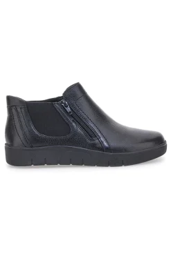 Polacchini neri con zip e inserti elasticizzati Pittarello 17795