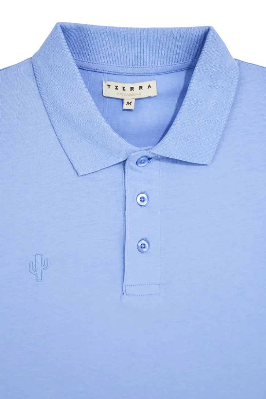 Polo azzurra maniche corte colletto bottoni Pittarello tierra PT-M-T-9080