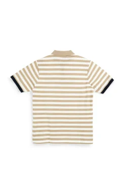 Polo beige e bianca a righe 100% cotone U.s. grand polo US61505M