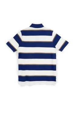 Polo blu e bianca a righe 100% cotone U.s. grand polo US61515M