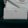 Portafoglio avorio con zip e texture lucertola Lancetti 25S-258-1/PF