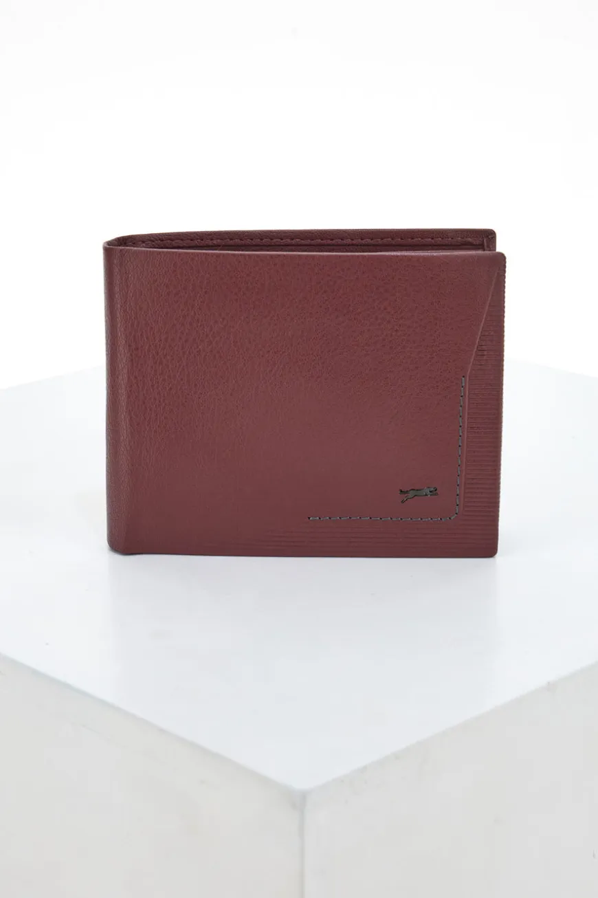 Portafoglio da Uomo Vino In vera pelle Jaguar PF827-1