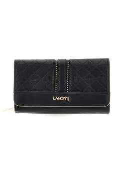 Portafoglio Lungo Nero con Monogram e Borchie Lancetti LL26S-505-68