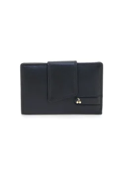 Portafoglio nero con zip portamonete in vera pelle Naj-Oleari 2036/RW3