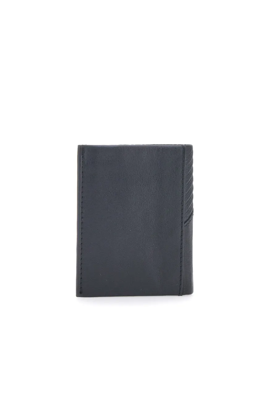 Portafoglio nero in vera pelle con porta carte Navigare PF881-94