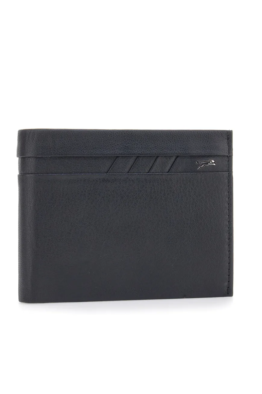 Portafoglio Nero in Vera Pelle con Portamonete JAGUAR PF869-1