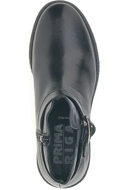 Prima Riga A04GAUDI Schwarze Stiefeletten mit seitlicher Schnalle