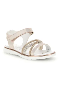 Puderfarbene Sandalen mit hellem Band und Riemen Thank you girl 15101