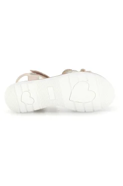 Puderfarbene Sandalen mit hellem Band und Riemen Thank you girl 15101