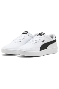 Puma Court Classic Clean Jr. Weiße Sneaker mit schwarzen Details
