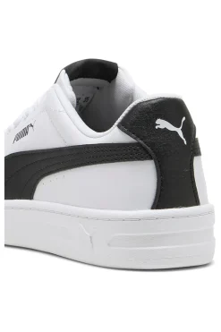 Puma Court Classic Clean Jr. Weiße Sneaker mit schwarzen Details