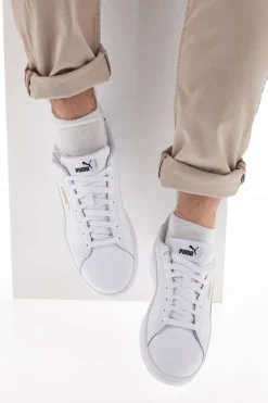 Puma Smash 3.0 L Weiße Turnschuhe mit Schnürsenkeln