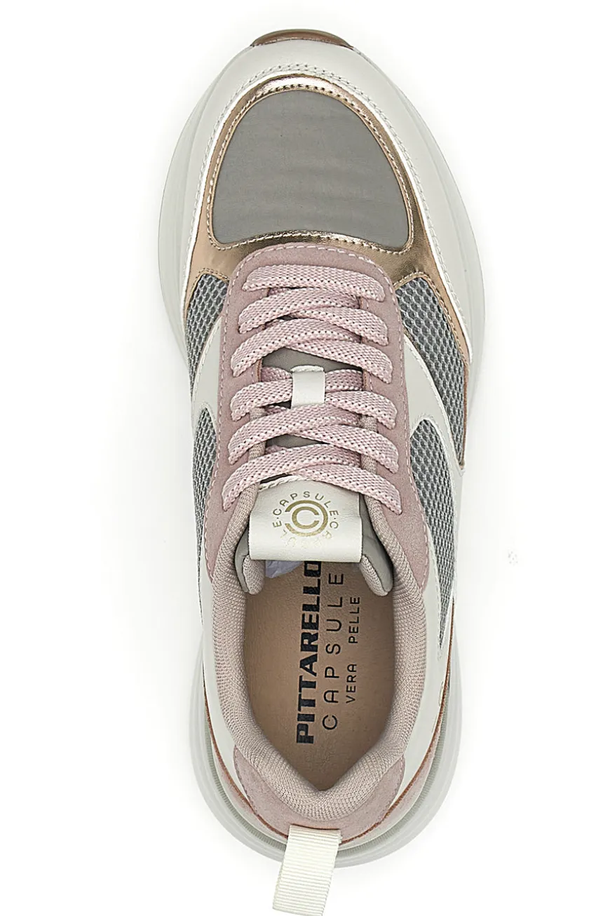Rosa Sneakers mit bequemem Plateau und Ledereinsätzen Pittarello Capsule Kendy