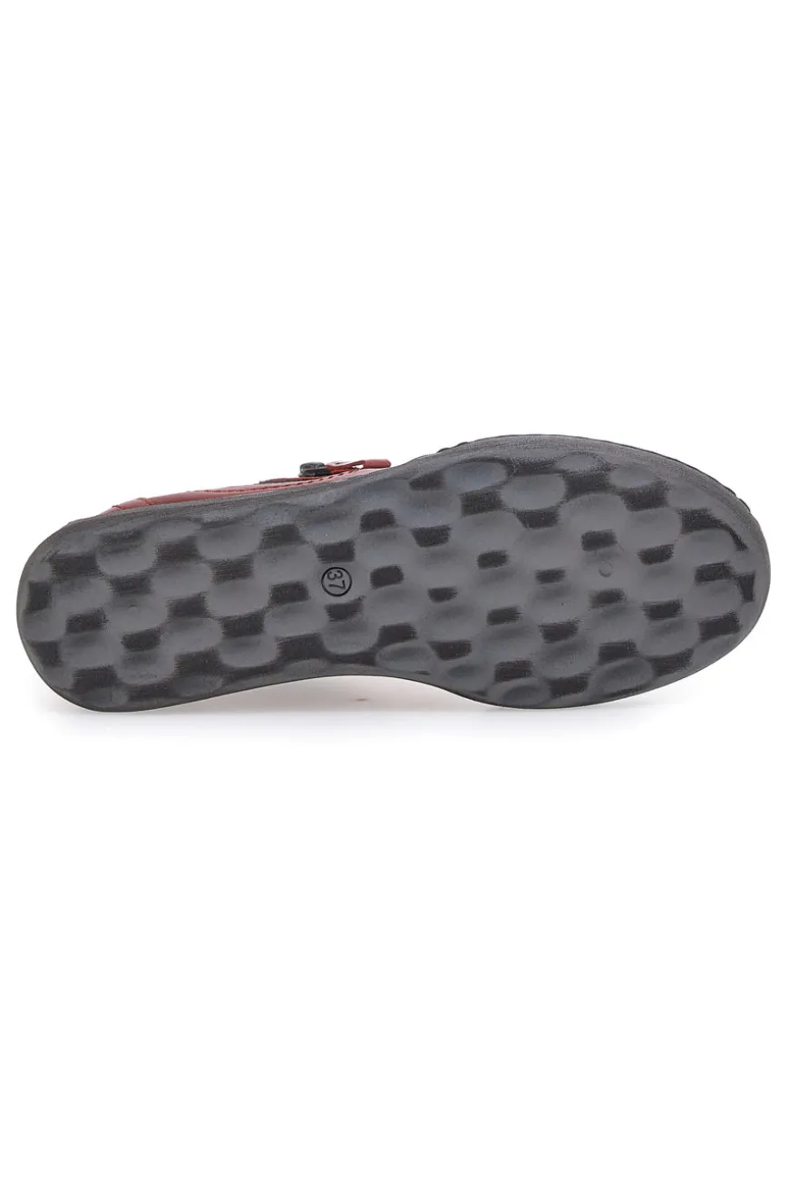 Rote Stiefeletten mit Reißverschluss und seitlichen Gummizügen Plocadi 21503pt