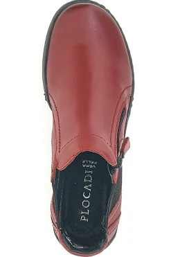 Rote Stiefeletten mit Reißverschluss und seitlichen Gummizügen Plocadi 21503pt
