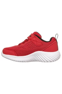 Rote Turnschuhe mit Riemen und elastischen Schnürsenkeln Skechers Bounder quantarun