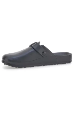 Sabot in gomma neri con cinturino regolabile 2T2L JLY09