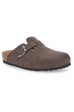 Sabot marroni con fibbia e sottopiede in pelle Biomodex 32850
