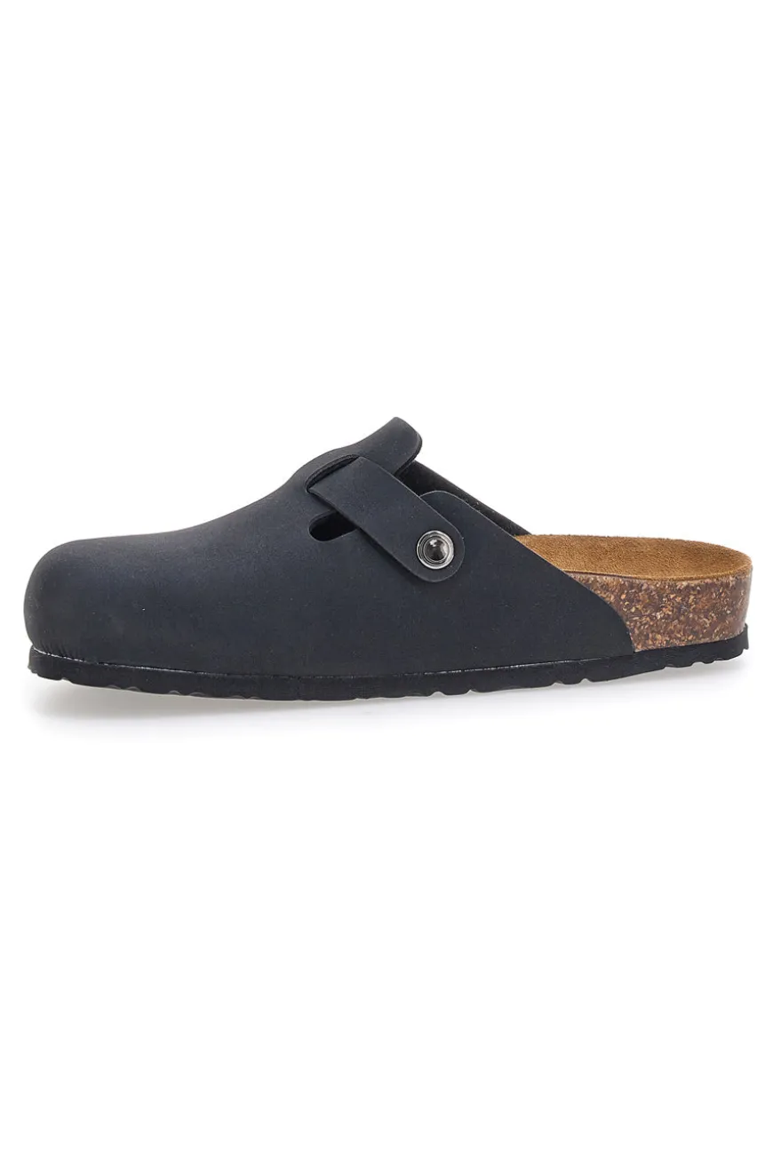 Sabot nero sottopiede in vera pelle Biomodex 32850