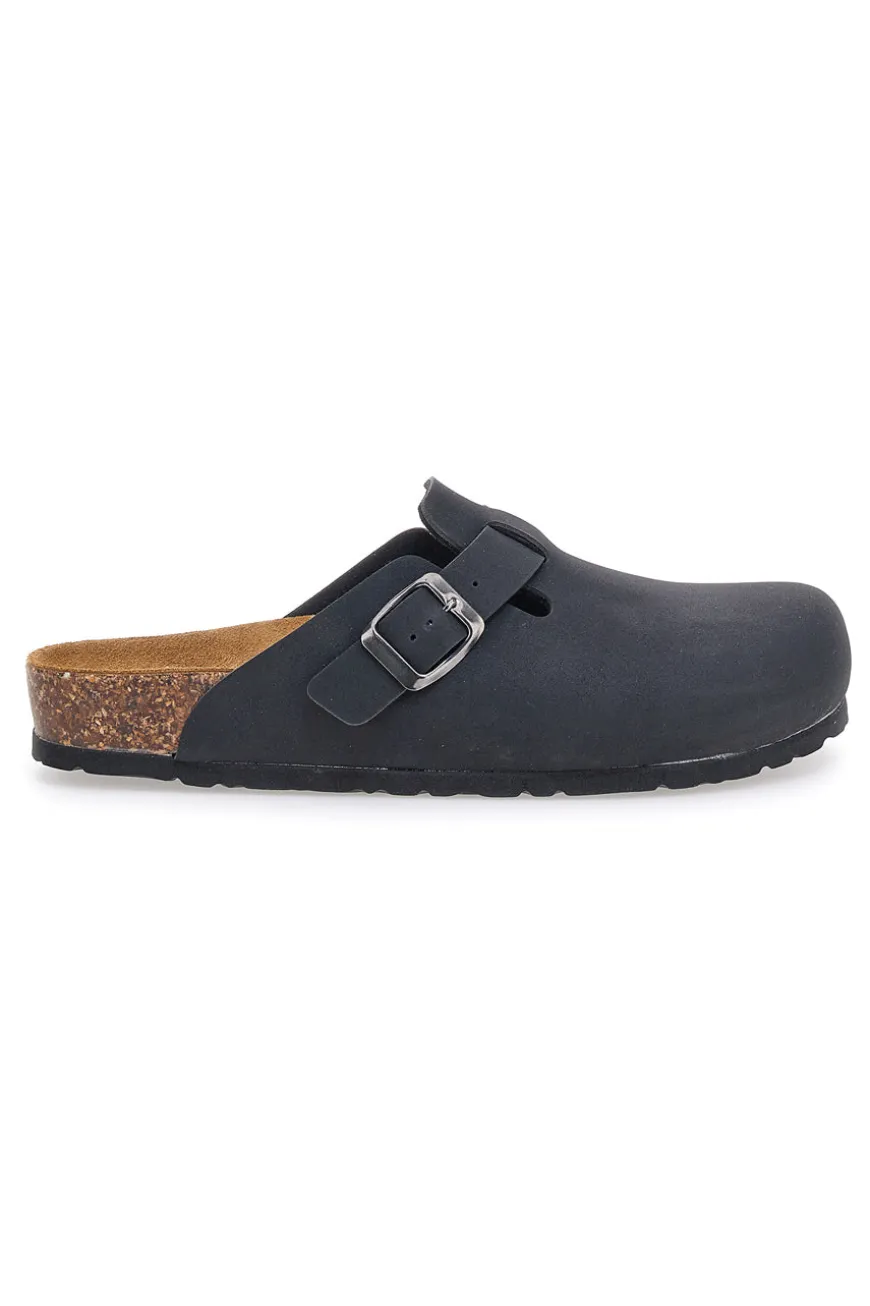Sabot nero sottopiede in vera pelle Biomodex 32850