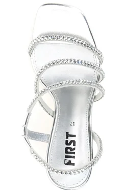 Sandali Argento Con Cinturino e Dettagli Brillanti The First 255