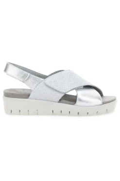 Sandali Argento In Pelle Made in Italy Imac 7582403035501