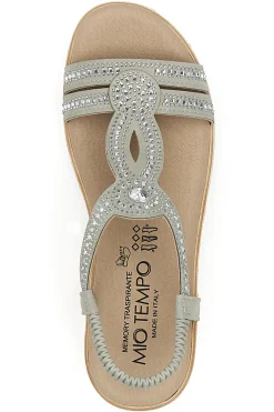 Sandali bassi ghiaccio con strass MIO TEMPO LR253420