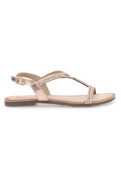 Sandali bassi rose gold con dettagli intrecciati Cafè Cost 95158