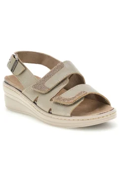 Sandali beige con cinturini regolabili e soletta estraibile Prima riga 0183